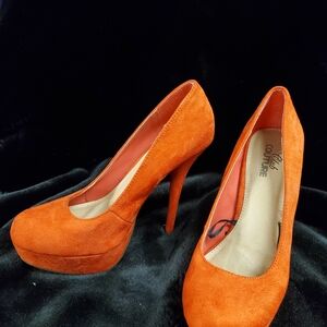 Orange Platform Heels